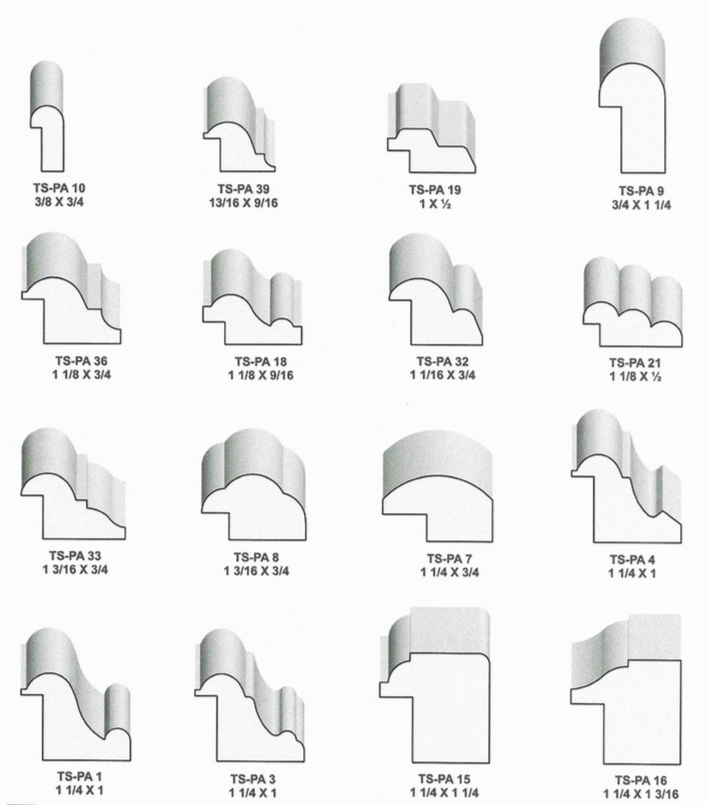  Panel and Picture Frame moulding profile picture samples
